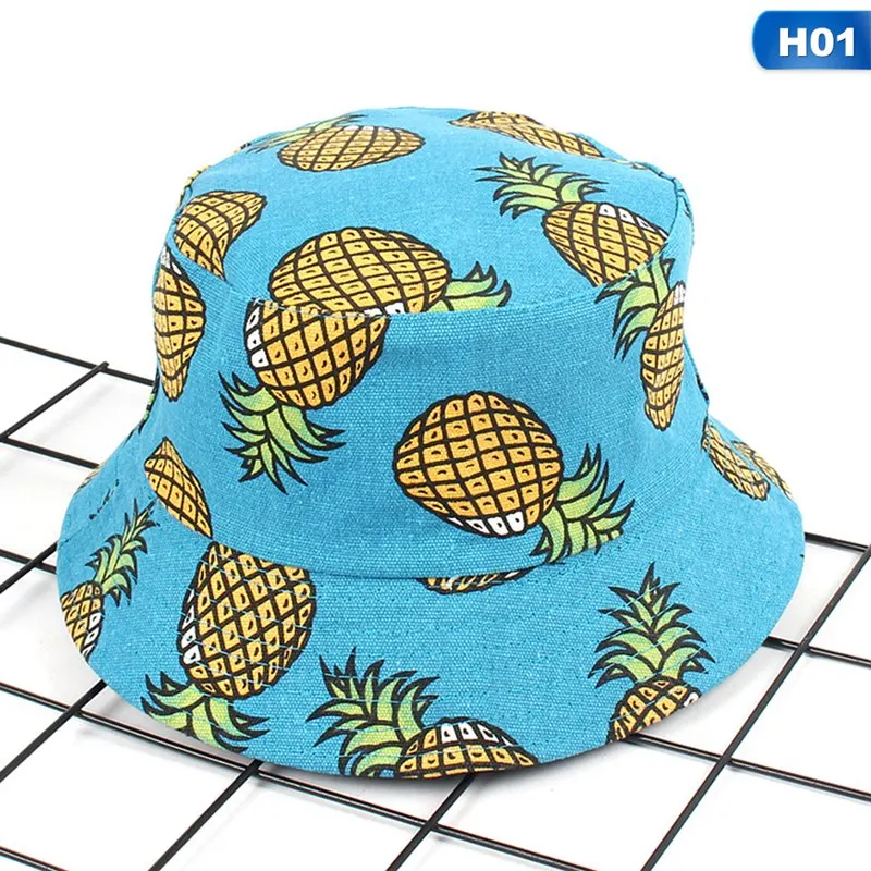 Унисекс Харадзюку шляпа для взрослых двухсторонняя одежда банан ананас утка Рыбацкая шляпа Солнцезащитная шляпка для ношения на открытом воздухе солнечные шляпы для женщин - Color: H01