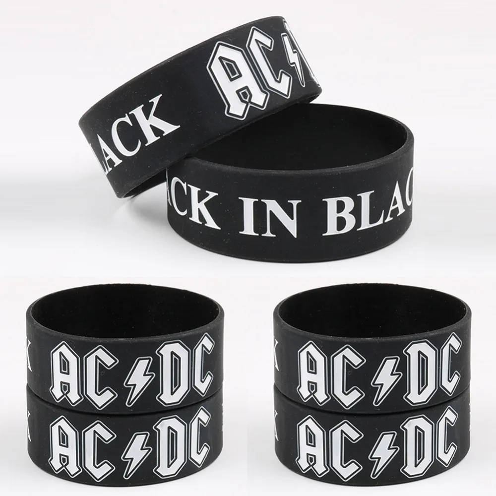 2019 Новое поступление AC/DC силиконовый браслет Heavy Metal Music Band с символами ACDC рок ролл