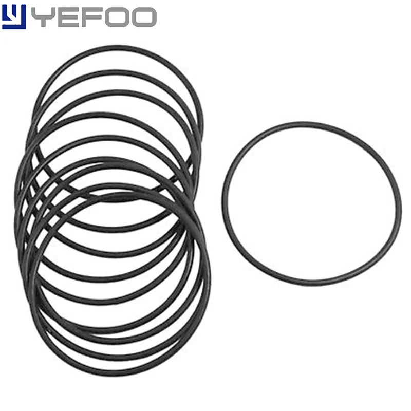 10 Pcs 2.5mm x 62mm Rubber Sealing Oil Filter O Rings Gasket Black