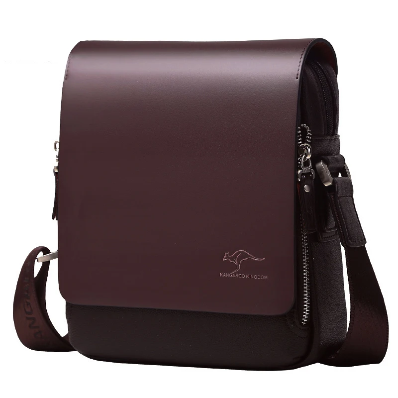 

Kangaroo Luxury Brand Vintage Men Messenger Bags For Men Leather Business Shoulder Bag Male Crossbody Bag Brown Casual Briefcase