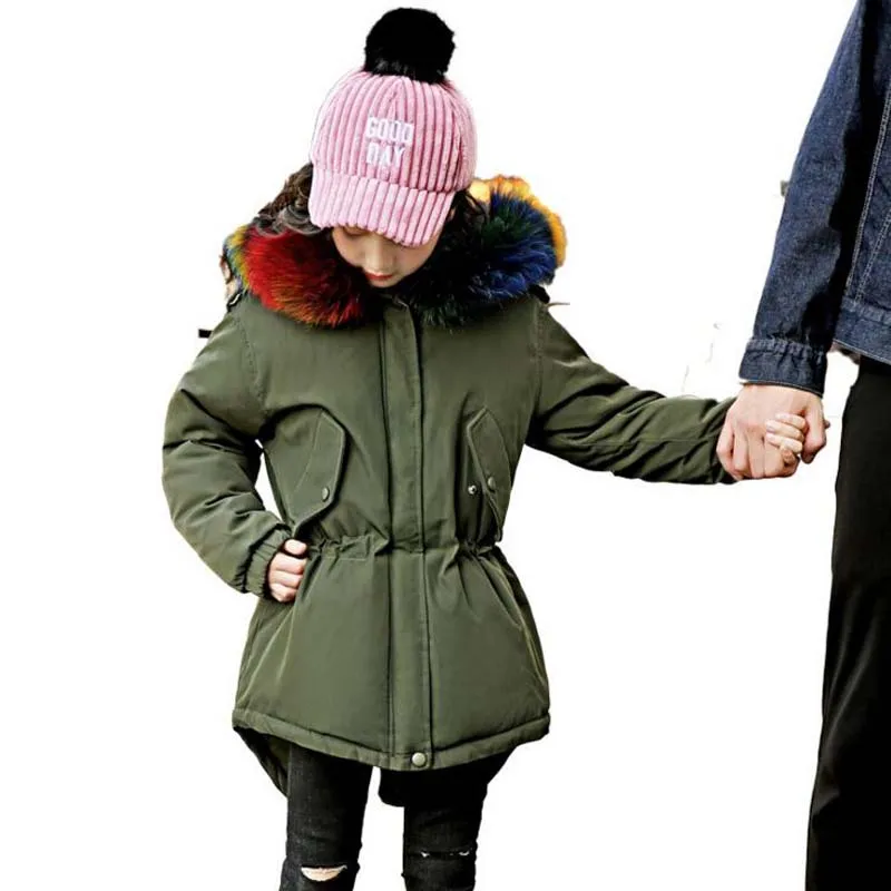 

2018 Children down jackets white duck down jackets fur collar boys girls down coats high quality kids down outwear for 5-12Years