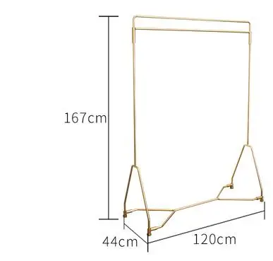Clothes store hangers display rack gold clothes rack women's clothing store shelves display rack floor-to-floor island rack.