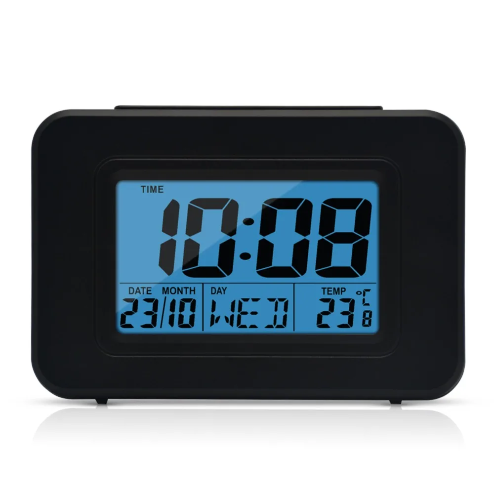 

DYKIE Modern Large-Display Digital Alarm Clock led with Calendar Electronic Desk Table Clocks Room Thermometer Free Shipping
