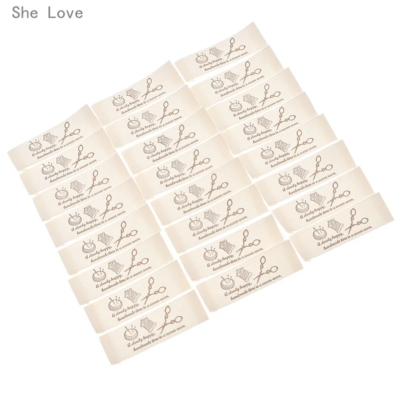 3 She Love 50 шт. моющиеся хлопковые этикетки ручной работы бирки на одежду этикетки для одежды Швейные аксессуары - Цвет: 3