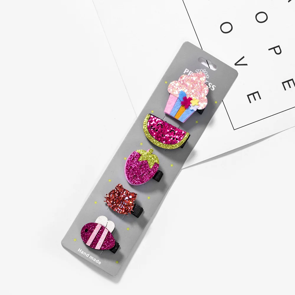 5PCS/Set Cute Cartoon Unicorn Owl Girls Hairpins Lovely Headwear Barrettes Children Headbands Kids Fashion Hair Accessories