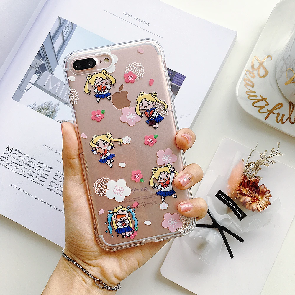 New Cute Cartoon Space Beauty Sailor Moon Phone Case for IPhone 7 Cute