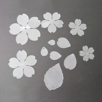 

DoreenBeads Trendy Shrink Plastic Sakura Flower Translucent Leaf Style Romantic Jewelry Findings 67 x 65mm - 15 x 10mm, 1 Sheet