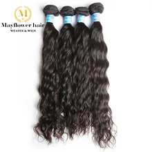 Mayflower 1/2/3/4 bundles 100% Unverarbeitete Malay Rohen reines haar Wasser welle natürliche farbe von 12-24 "freies verschiffen