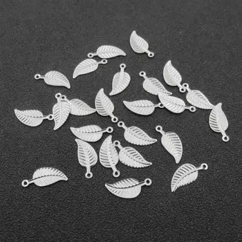 

2Styles Cute Stainless Steel Leaf Charm Connectors, DIY Jewelry Spacers Accessories