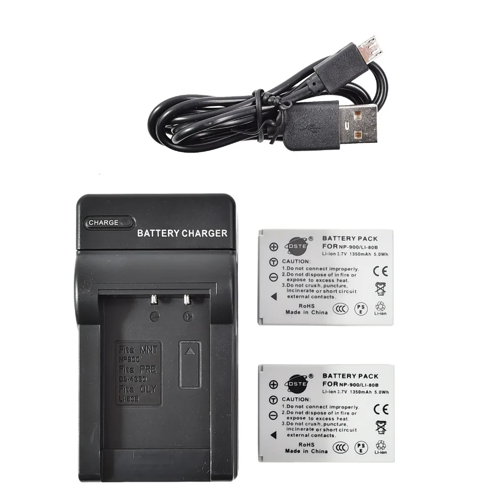 DSTE 2 шт. Φ li80b/Φ np900 аккумулятор с USB зарядным устройством для камеры Olympus X960 T100 T110 |