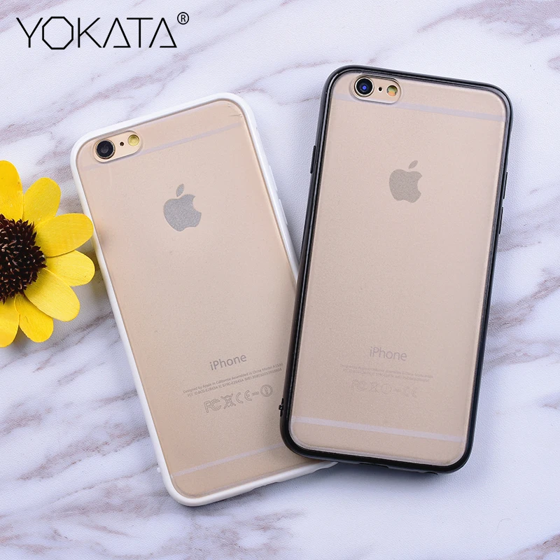 YOKATA Матовый Прозрачный чехол для iPhone 5 5S SE 6 6s 7 Plus Чехол черный белый ультратонкий
