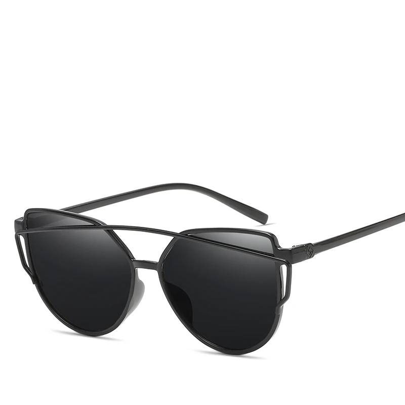 COOYOUNG, модный бренд, кошачий глаз, солнцезащитные очки для женщин, двухлучевые солнцезащитные очки, Ретро покрытие, зеркальные очки