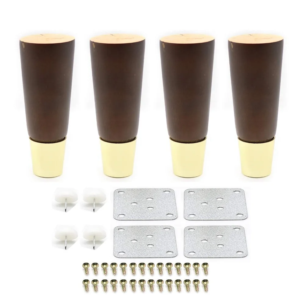 4pcs 13cm Height Solid Wooden Cone Shaped Furniture Legs Sofa Bench Chair Closet Cabinet Feet Couch Dresser Armchair foot | Мебель