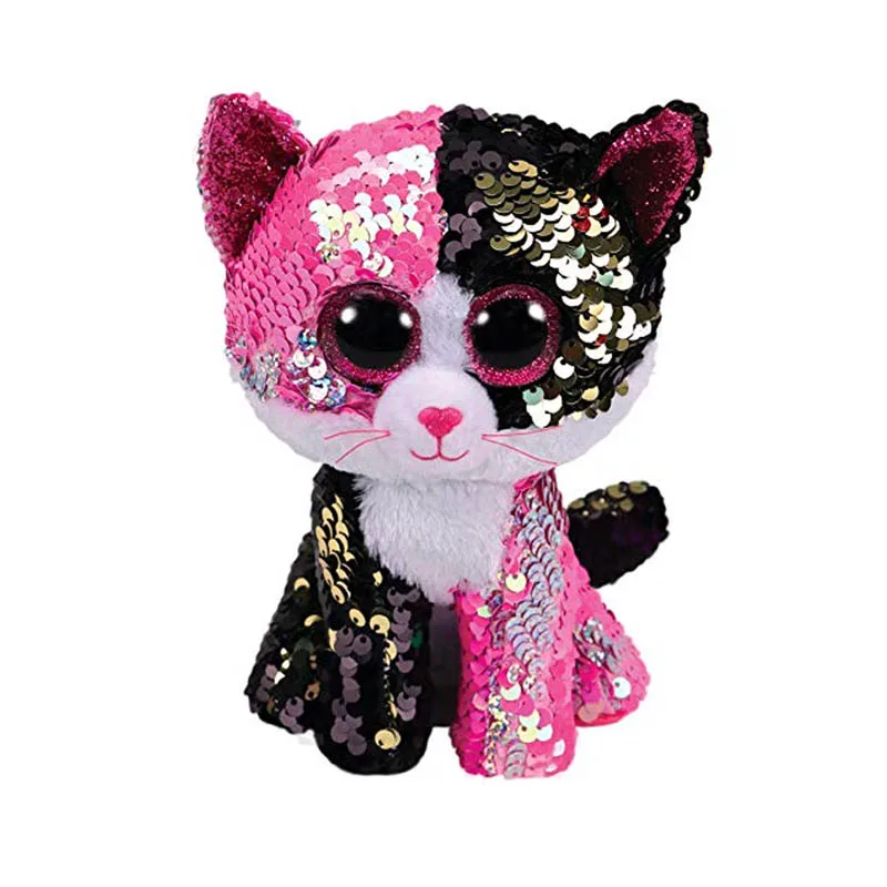 Ty Beanie Boos большие глаза плюшевая игрушка кукла блесток лиса блесток Сова блесток Единорог игрушка 6 & 15 см