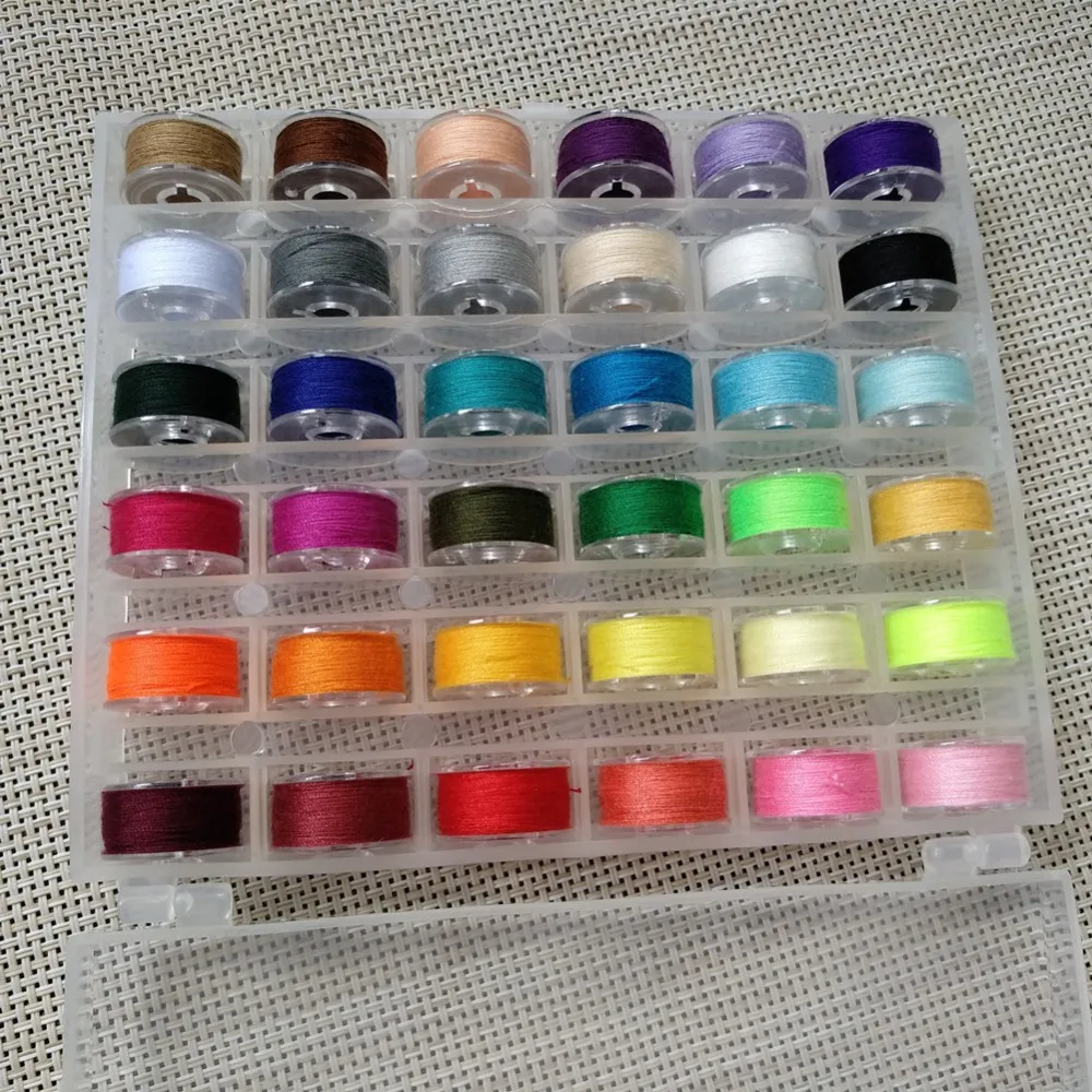 

602 Prewound bobbins thread size Class 15/SA156 in 36 different colors bobbin thread set for home sewing/quilting machines
