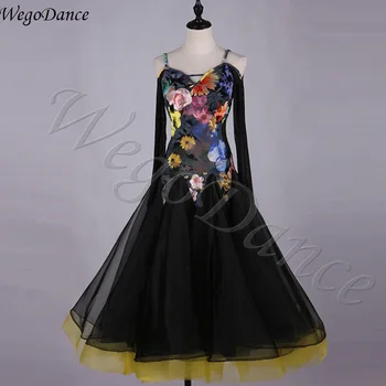 

customized Modern Dance Burning Flower Velvet performance dress National Standard Dance performance dresses