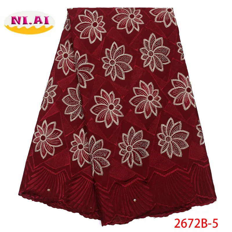 

Latest Nigeria Swiss Laces 2019 High Quality Swiss Voile Laces Switzerland Cotton African Dry Lace Fabric For Women XY2672B-5