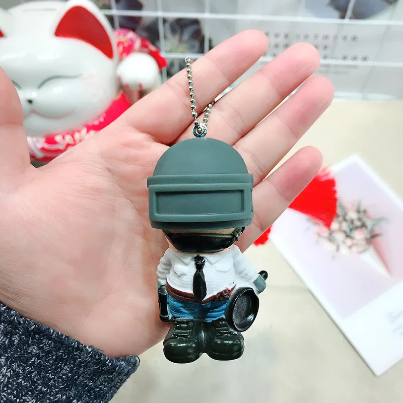 Fancy Fantasy Cartoon Game Pubg Keychain Level 3 Helmet Pvc Doll Saucepan Key Chain Fans Battle Grounds Keyring Gift Llaveros Key Chains Aliexpress