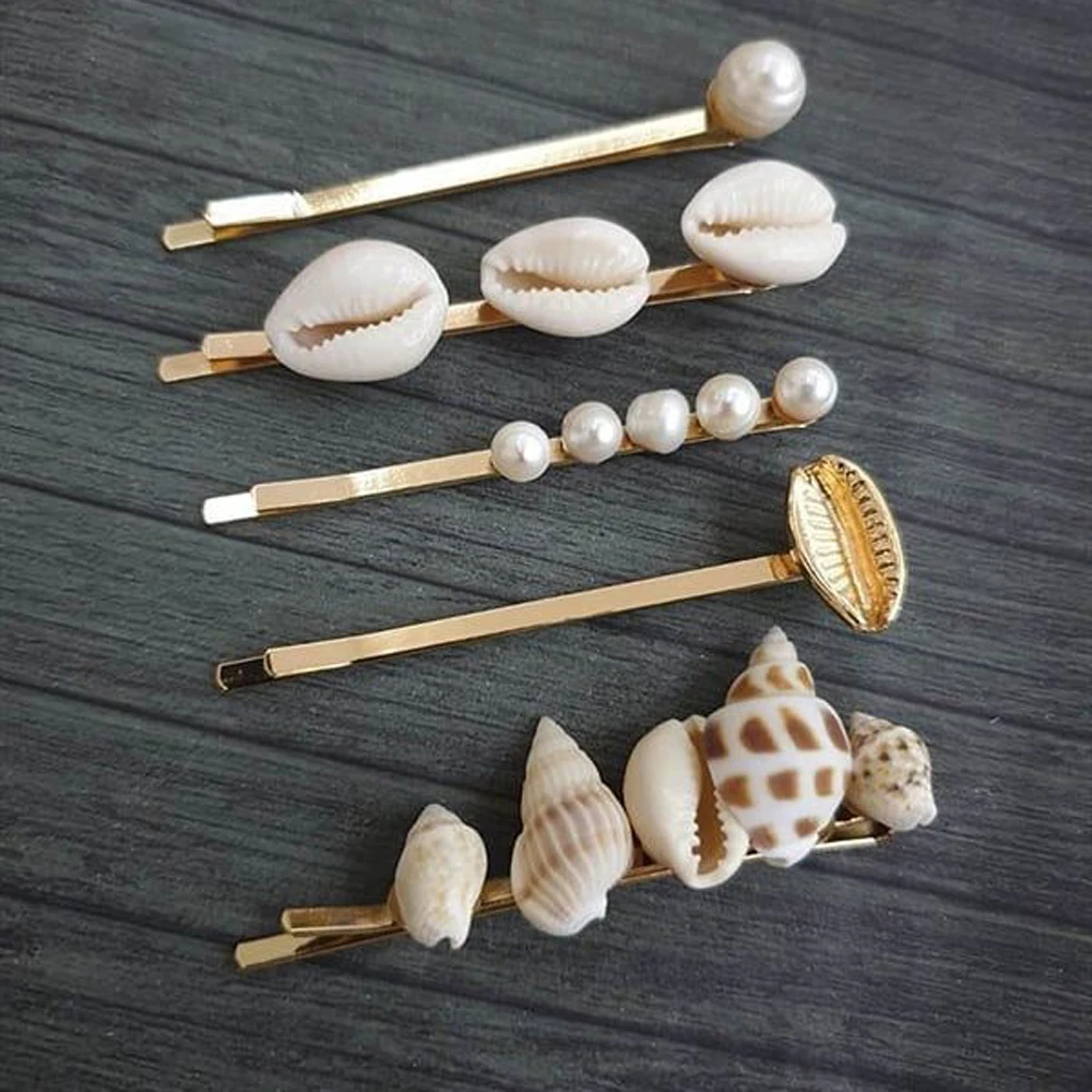 

Girlgo New Za Shell Hairclips For Women Ethnic Conch Seashell Hair Boddy Pins Hairgrips Hairwear Headdress Girls Wedding Jewelry