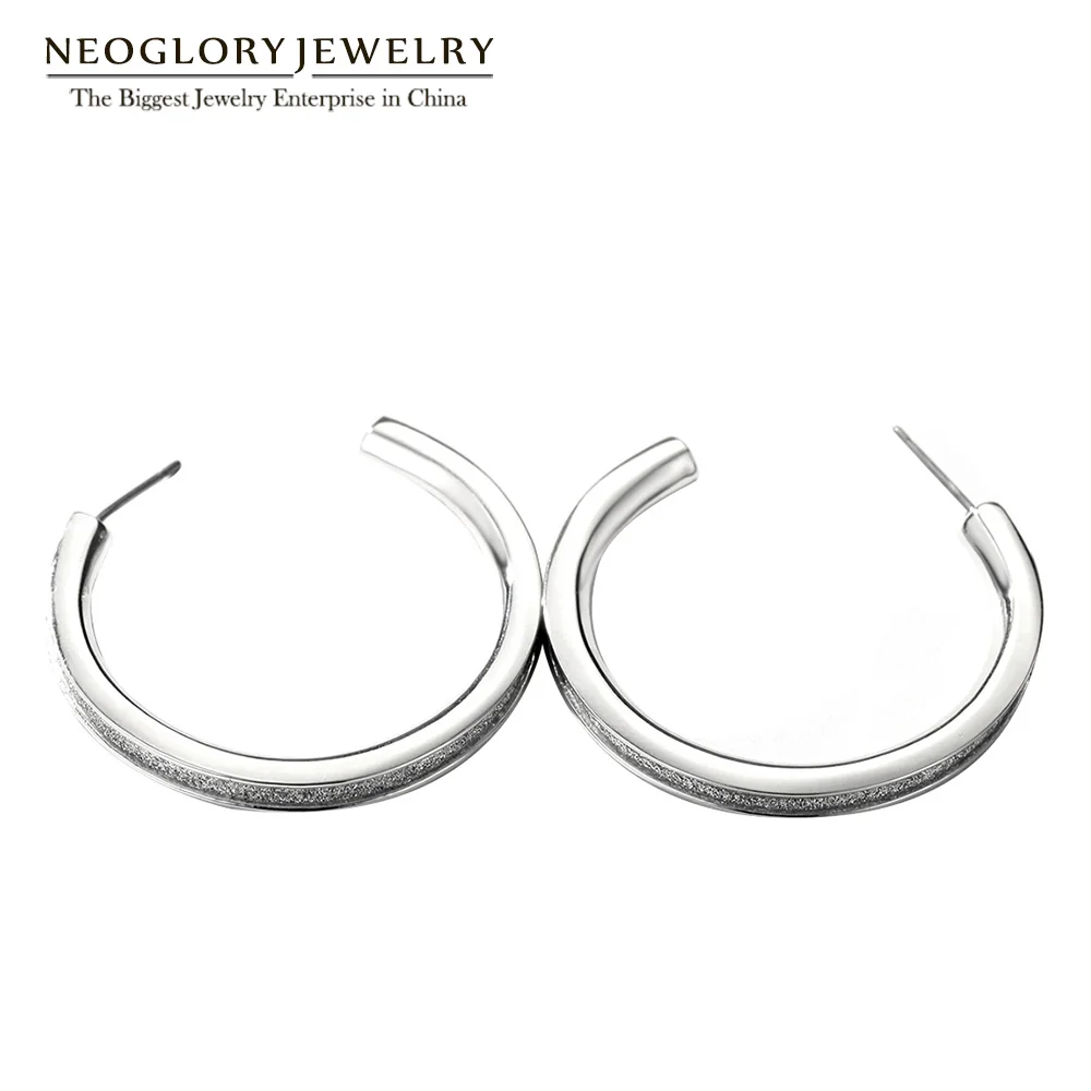 

Neoglory Fashion Silver Plated Large Circle Hoop Earrings For Girls Charm Women Big Round Jewelry Wholesale Christmas 2018 FA