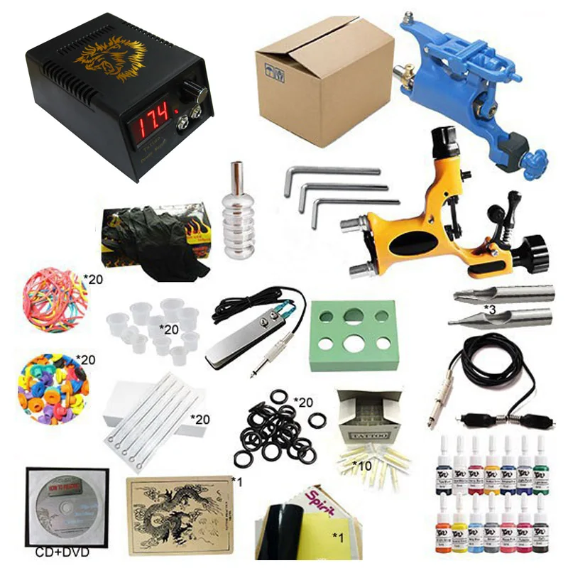 New Complete Beginner Rotary Tattoo Machine Kitin Tattoo Kits from