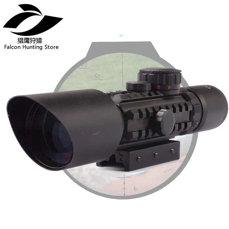 

Rifle Scope M9 3-10x42 Mil-Dot Reticle Red Green Dot Sight With Red Laser Airsoft Caza 20mm 11mm Mount Rail Mira Para