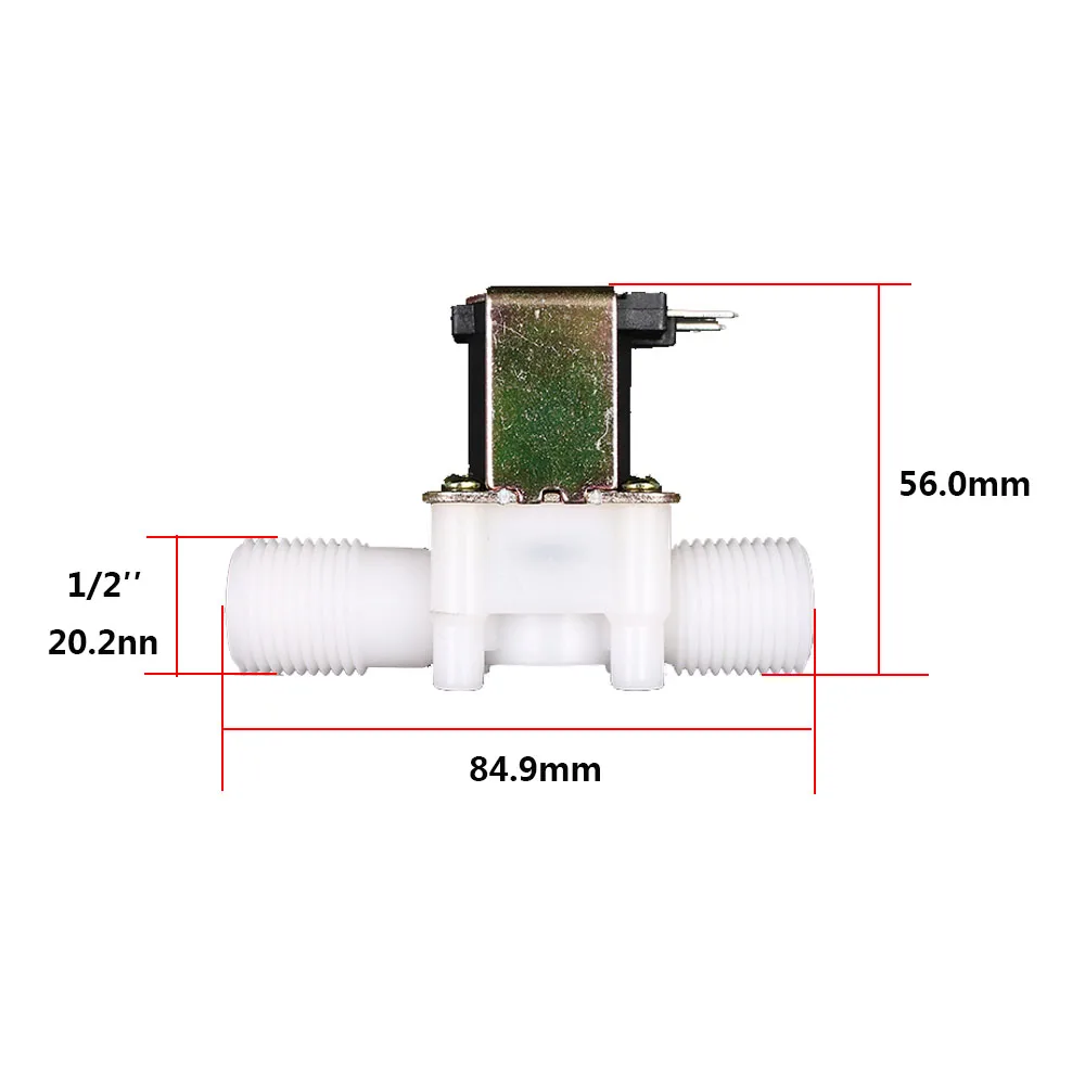 1/2 ''резьбовой пластиковый электромагнитный клапан нормально закрытый AC220V воды электромагнитный клапан подвода воды DC12V DC24V