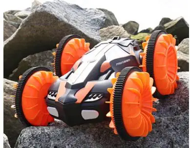 2019 remote control car suv toy four-wheel drive high speed children amphibious stunt car remote control car roll car