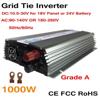 

1000W Grid Tie Inverter MPPT Function, 10.5-30VDC Input to 110V/220VAC Pure Sine Wave Output Micro on grid tie inverter 1000W