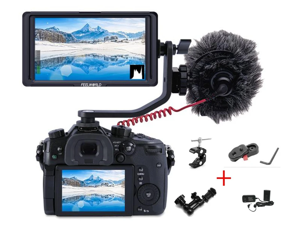 

FEELWORLD F5 5 Inch DSLR Camera Field Monitor IPS Full HD 1920x1080 Support 4K HDMI Input Output Tilt Arm Power Output