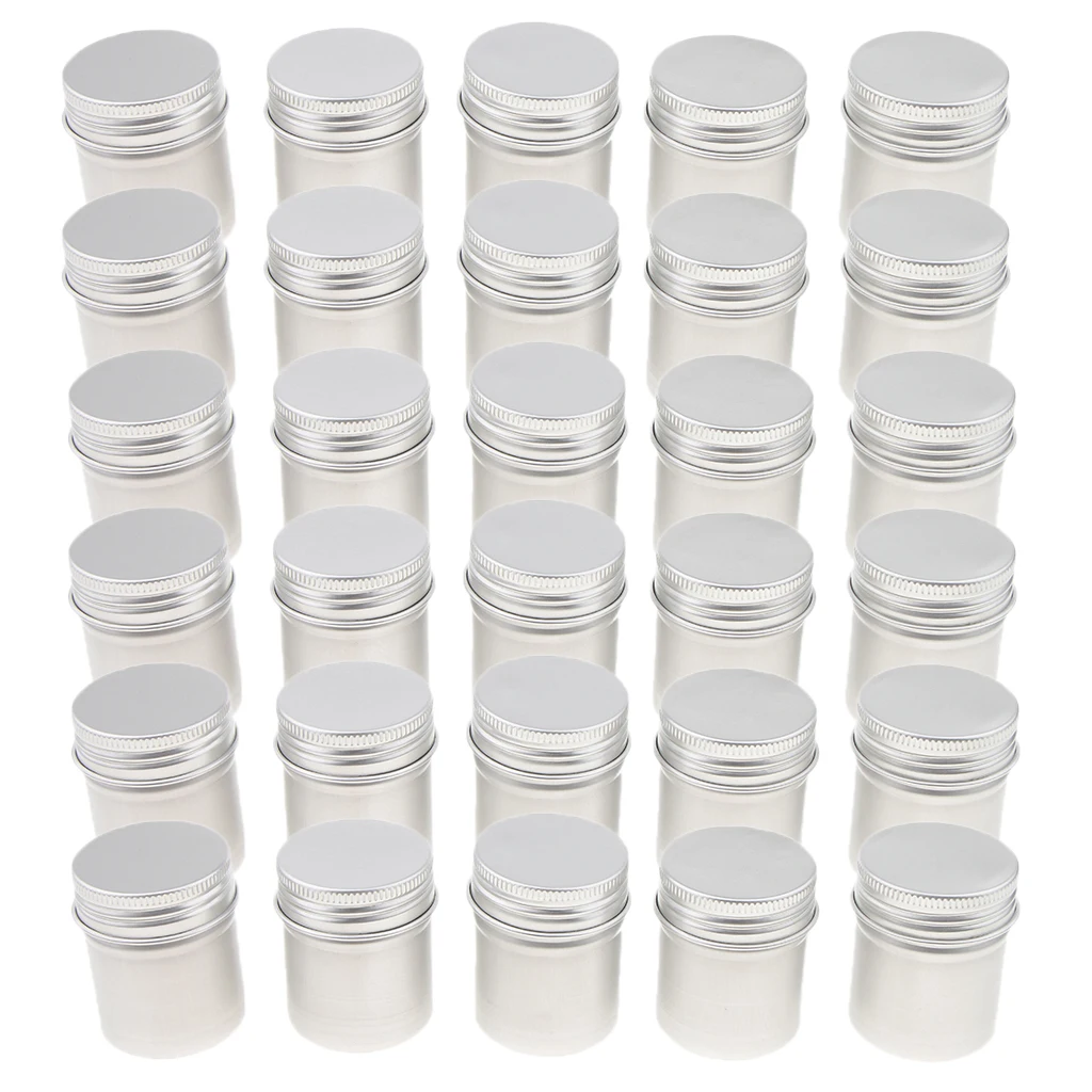 30x 50ml Aluminium Tin Lip Balm Tin Pot Cosmetic Cream Jar Bottle Container