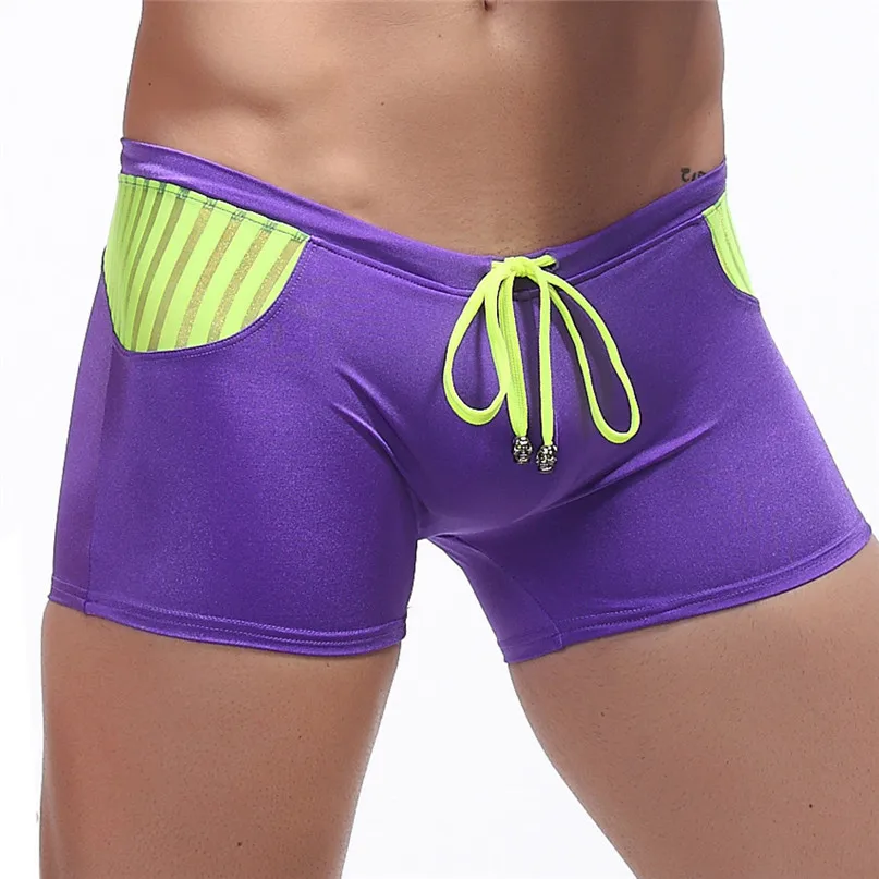 2018 New Mens Swim Briefs Swimwear Boxer Shorts Low Waist Boxers Underwear Men Comfortable Breathable Male Panties #2J19  (19)