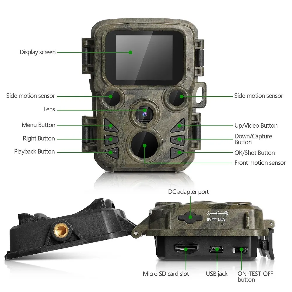 Photo-Traps 16MP Camera Chasse Infrared Night Vision Hunting Game Camera Photo trap 0.45S Motion Activated Wildlife Scout