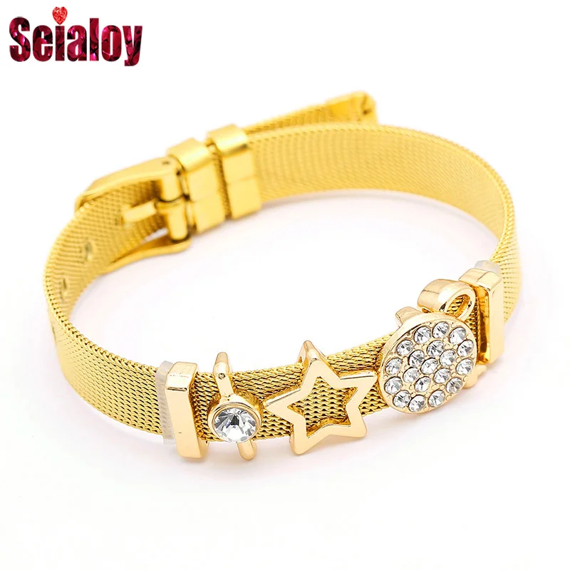 Seialoy fashion Stainless Steel mesh bracelets&bangles watch chain for woman couples girlfriends charm Pandora jewelry bracelet