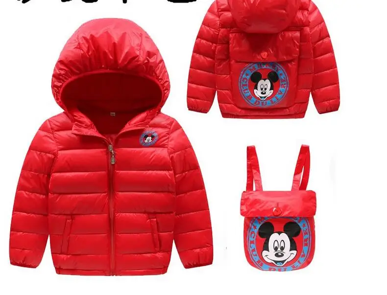 2017 Boys Winter Jacket Thick Girls White Duck Down Jackets Kids Girl Down Jacket fold mickey