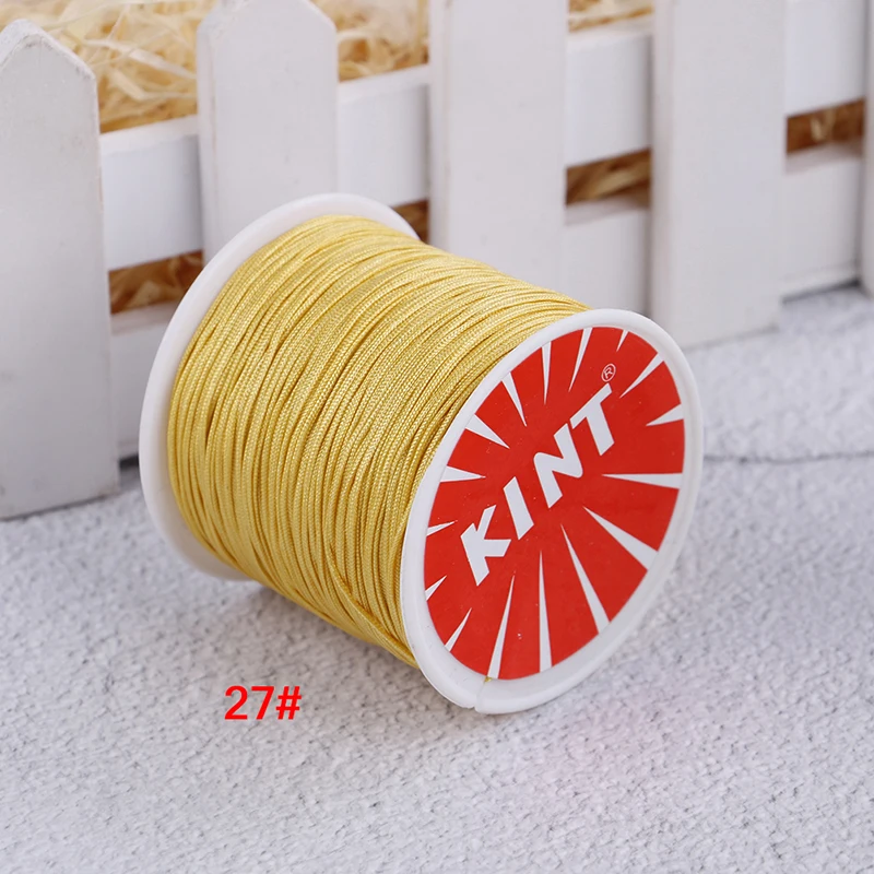 N27 45 м/0,8 мм DIYNylon шнур китайский узел макраме храповый хвост браслет плетеная веревка браслет из ожерелья и бисера Изготовление ювелирных изделий - Цвет: N27
