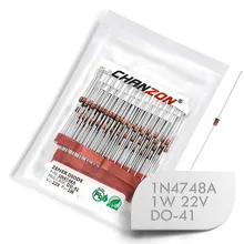 100 шт.) 1N4748A 1N4748 мощный зенеровский диод 1 Вт 22 в DO-41(DO-204AL) осевой 1 Вт 22 Вольт в 1N 4748A IN4748A