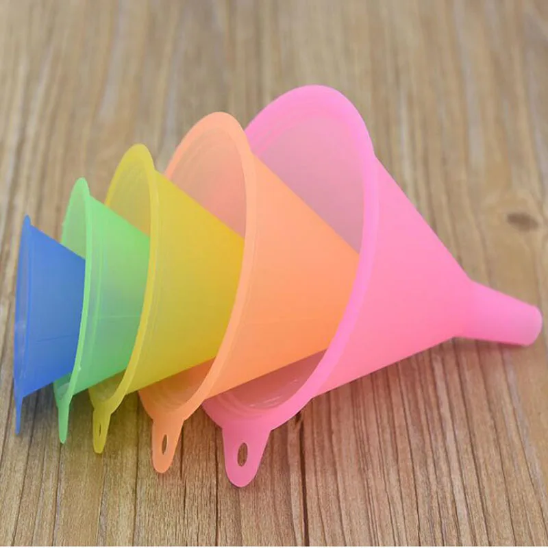 120sets/lot 5pcs/set Colorful Plastic Funnel Set Small Medium Large