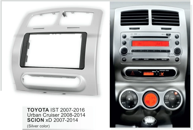 Двойной Дин Радио Fasica для Toyota IST 2007+, Urban Cruiser 2008+, scion xD 2007-2012 переходная тире комплект лицевой отделкой Панель