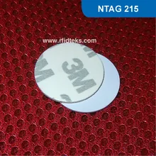 CT Dia 25 мм RFID тег с 3M наклейкой RFID жетон ПВХ NFC ПВХ тег для мобильного телефона 13,56 МГц 504 байт с Ntag 215 чип