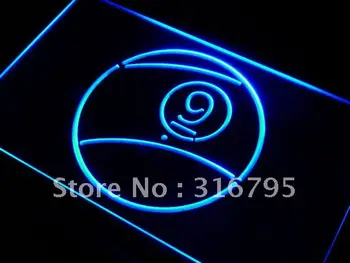 

i244 9 Ball Pool Room LED Neon Light Sign On/Off Switch 20+ Colors 5 Sizes