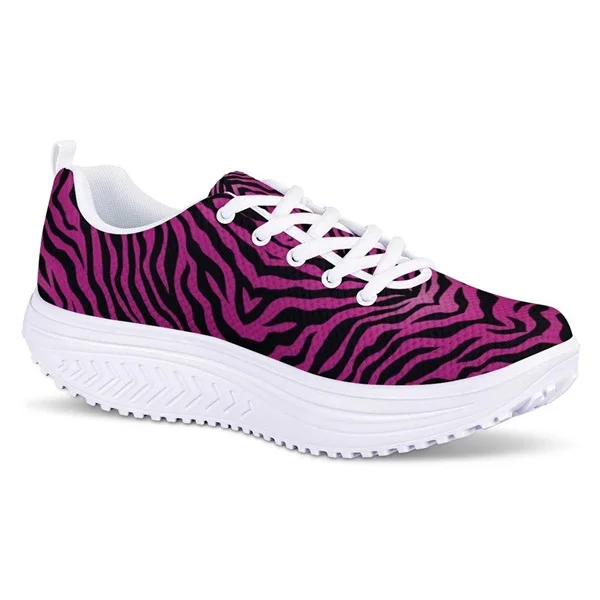 INSTANTARTS тренировка похудение обувь для фитнеса женская фиолетовая зебра узор платформа клиновидные кроссовки для тренировок спортивная обувь
