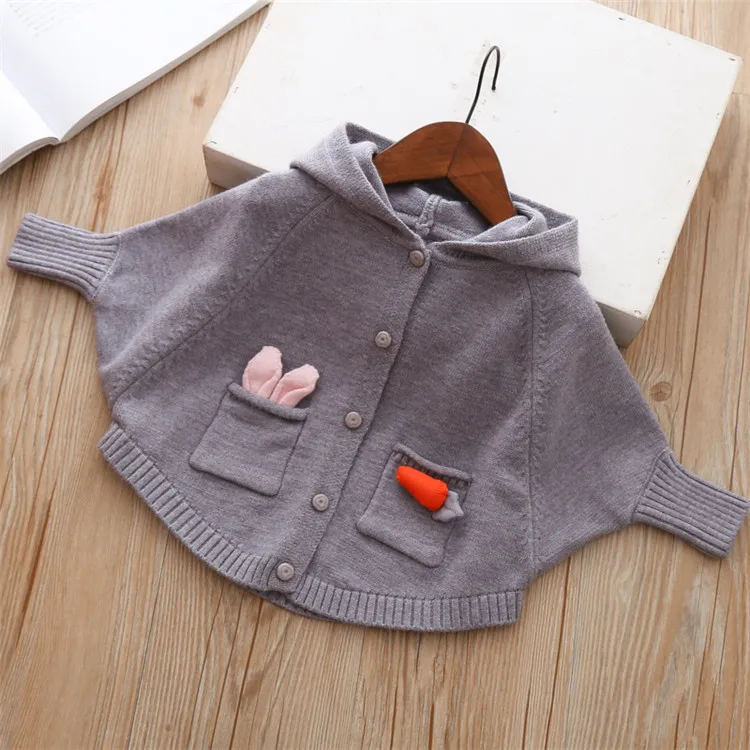  Fanfiluca Girls Sweater Hooded Batwing Sleeve Cardigan Cartoon Cute 2018 Autumn Winter Toddler Girls Cardigan New Year Costume 7