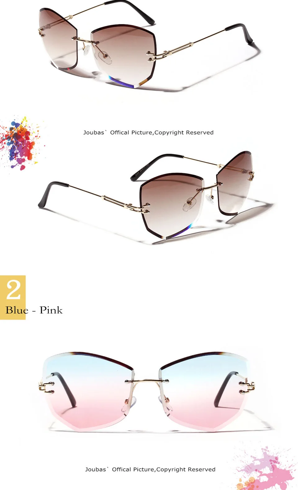 Joubas Cateye оправы солнцезащитных очков Для женщин/Для мужчин 2019 высокое качество выполненные градиент солнцезащитные очки Полигон оттенки
