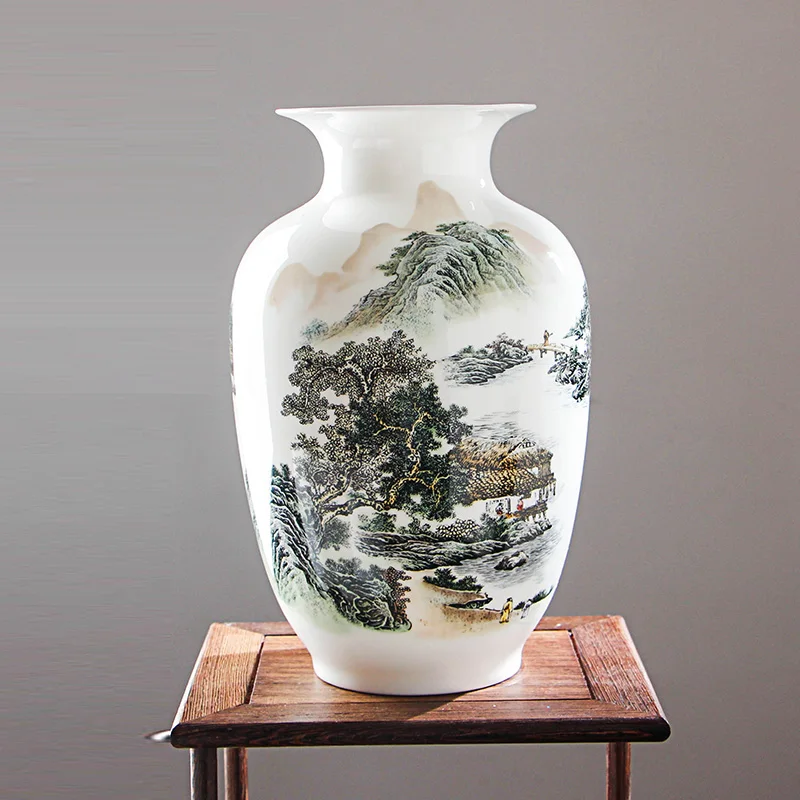 Китайская Ваза Jingdezhen с изысканными костяшками старинная фотография рисунком