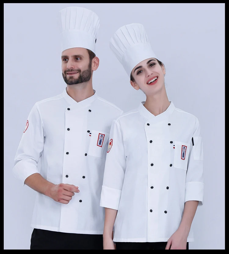 Одежда для шеф-поваров одежда с длинным рукавом Кухня одежда Для мужчин Для женщин столовой отеля плюс Размеры топ комбинезоны аппарат для выпечки магазин куртка спецовка форма H2056
