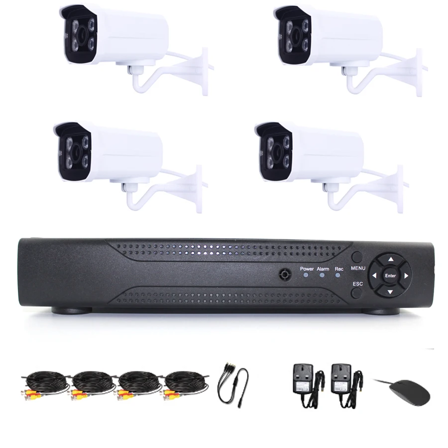 

8CH 1080NH AHD DVR& 4 pcs 960P Metal Shell Waterproof Bullet AHD Cameras Home Surveillance AHD Camera Kit