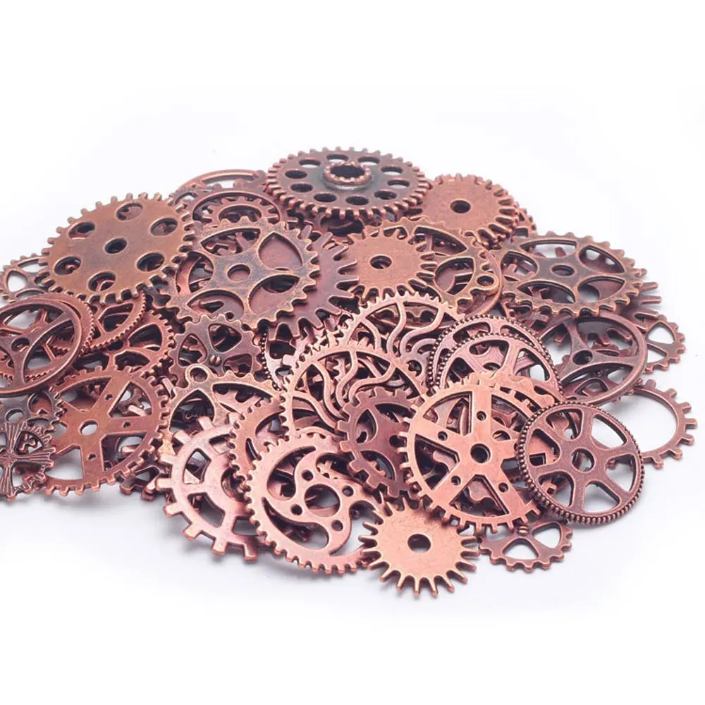 

50 Gram Assorted Vintage Alloy Mechanical Steampunk Cogs & Gears Jewelry Making Charms Cog Watch Wheel