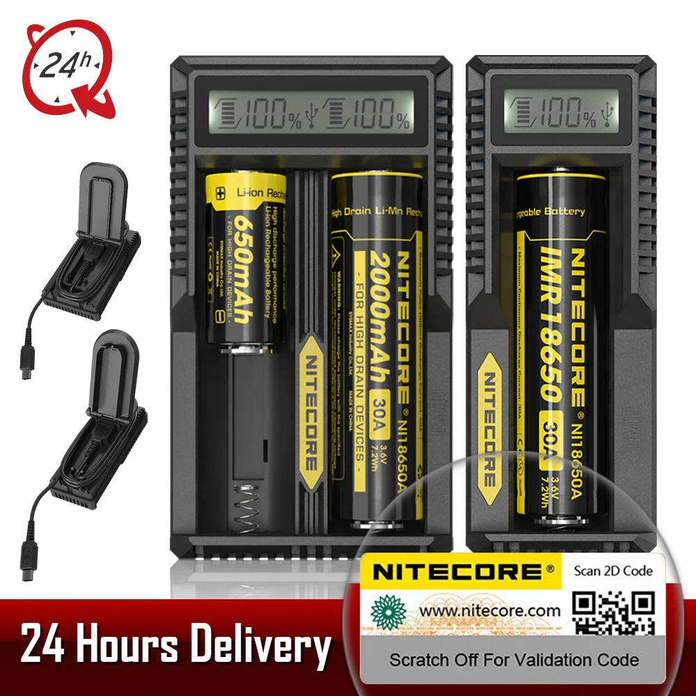 

Nitecore UM10 UM20 Smart Battery Charger LCD Display Battery Charger With Usb Cables For Charger 18650 10440 17500 14500