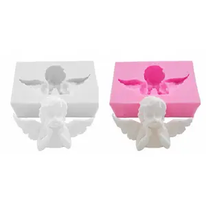 DIY 3D Ангел форма для изготовления мыла Силиконовая Форма Ремесло Скульптура формы украшения торта свеча плесень гипсовые украшения гипсовый цемент - изображение